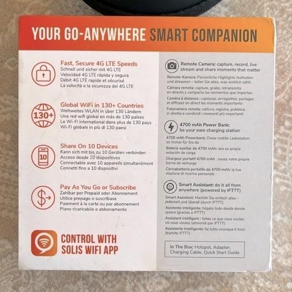 Skyroam Solis X Global WiFi Smartspot Mobile Hotspot & Power Bank Remote Camera - Picture 7 of 12